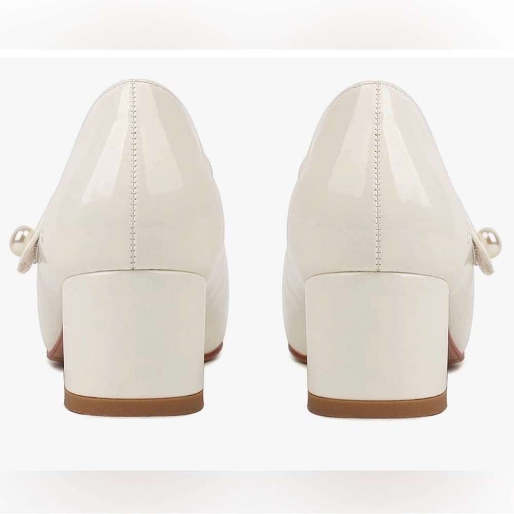 Naiyee Mary Jane Women Chunky Block Heel Square Toe Vegan Leather Size 8 US - Picture 3 of 8
